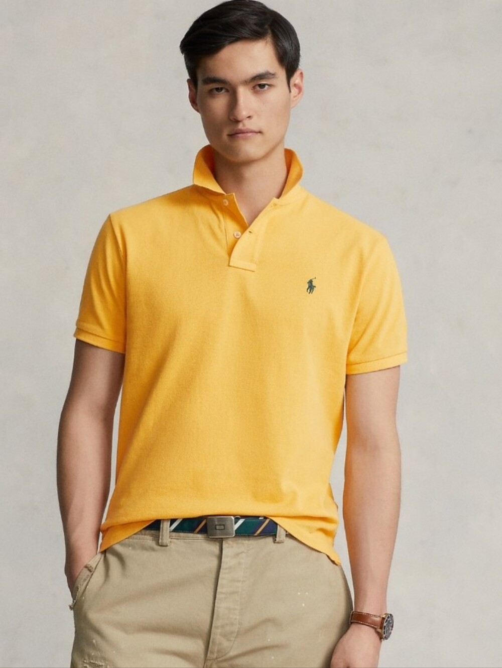 Polo Ralph Lauren Men's Classic-Fit Mesh Polo Shirt - Gold Bugle Size SP